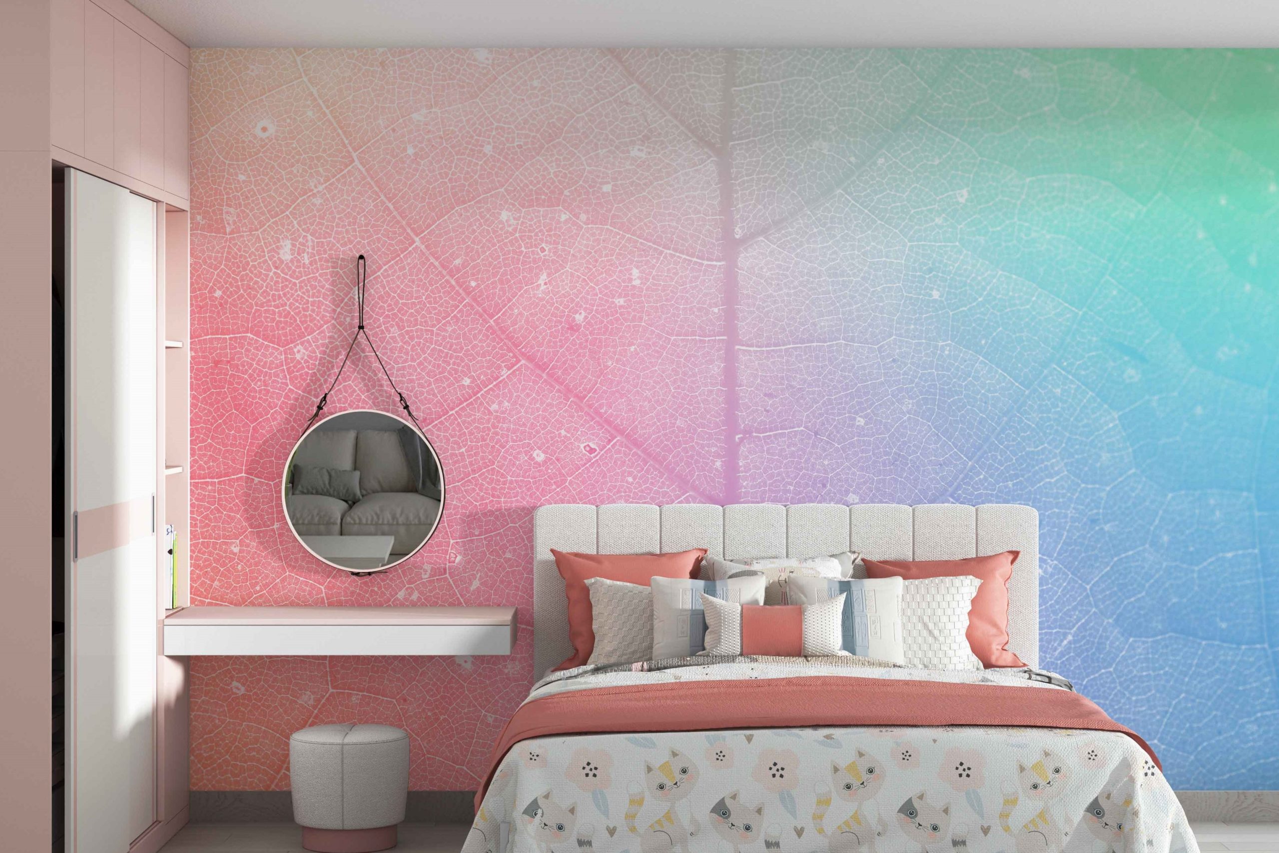 Pink and blue - Bespoke Wallpaper
